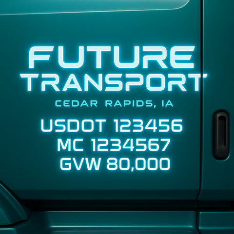 Custom Truck Door Lettering Decal Sticker Signs for US DOT Compliance | Custom USDOT Signs For Compliance | Add Your DOT, MC, GVW, CA, KYU, VIN Or Any Regulation Numbers You Need (Set of 2)