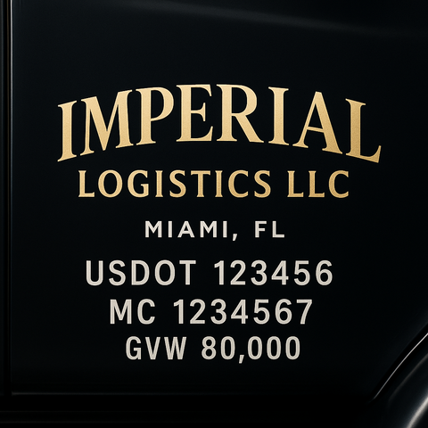 Custom Truck Door Lettering Decal Sticker Signs for US DOT Compliance | Custom USDOT Signs For Compliance | Add Your DOT, MC, GVW, CA, KYU, VIN Or Any Regulation Numbers You Need (Set of 2)