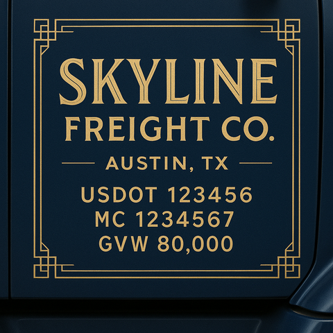 Custom Truck Door Lettering Decal Sticker Signs for US DOT Compliance | Custom USDOT Signs For Compliance | Add Your DOT, MC, GVW, CA, KYU, VIN Or Any Regulation Numbers You Need (Set of 2)