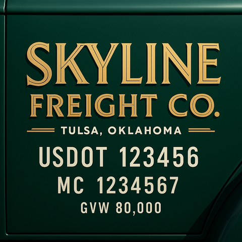 Custom Truck Door Lettering Decal Sticker Signs for US DOT Compliance | Custom USDOT Signs For Compliance | Add Your DOT, MC, GVW, CA, KYU, VIN Or Any Regulation Numbers You Need (Set of 2)