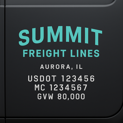 Custom Truck Door Lettering Decal Sticker Signs for US DOT Compliance | Custom USDOT Signs For Compliance | Add Your DOT, MC, GVW, CA, KYU, VIN Or Any Regulation Numbers You Need (Set of 2)