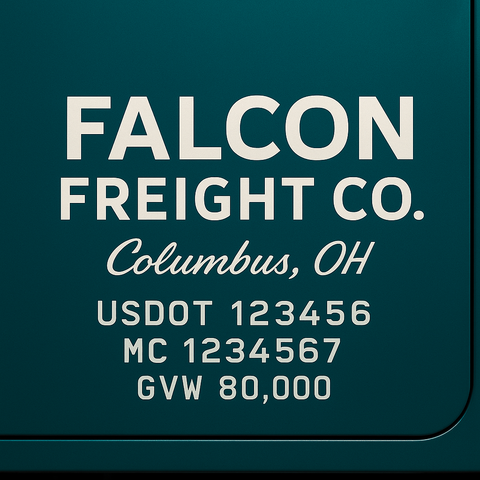Custom Truck Door Lettering Decal Sticker Signs for US DOT Compliance | Custom USDOT Signs For Compliance | Add Your DOT, MC, GVW, CA, KYU, VIN Or Any Regulation Numbers You Need (Set of 2)