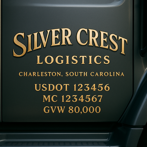 Custom Truck Door Lettering Decal Sticker Signs for US DOT Compliance | Custom USDOT Signs For Compliance | Add Your DOT, MC, GVW, CA, KYU, VIN Or Any Regulation Numbers You Need (Set of 2)