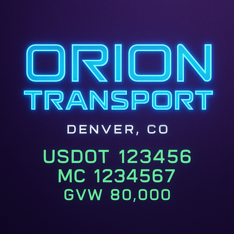 Custom Truck Door Lettering Decal Sticker Signs for US DOT Compliance | Custom USDOT Signs For Compliance | Add Your DOT, MC, GVW, CA, KYU, VIN Or Any Regulation Numbers You Need (Set of 2)