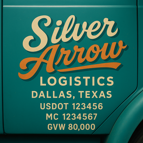 Custom Truck Door Lettering Decal Sticker Signs for US DOT Compliance | Custom USDOT Signs For Compliance | Add Your DOT, MC, GVW, CA, KYU, VIN Or Any Regulation Numbers You Need (Set of 2)