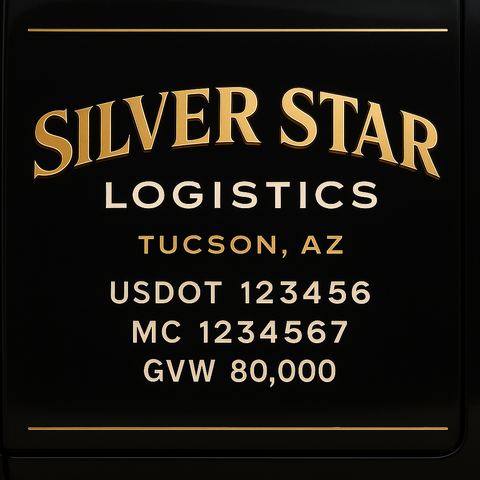 Custom Truck Door Lettering Decal Sticker Signs for US DOT Compliance | Custom USDOT Signs For Compliance | Add Your DOT, MC, GVW, CA, KYU, VIN Or Any Regulation Numbers You Need (Set of 2)