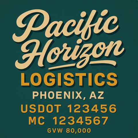 Custom Truck Door Lettering Decal Sticker Signs for US DOT Compliance | Custom USDOT Signs For Compliance | Add Your DOT, MC, GVW, CA, KYU, VIN Or Any Regulation Numbers You Need (Set of 2)