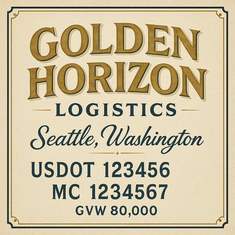 Custom Truck Door Lettering Decal Sticker Signs for US DOT Compliance | Custom USDOT Signs For Compliance | Add Your DOT, MC, GVW, CA, KYU, VIN Or Any Regulation Numbers You Need (Set of 2)