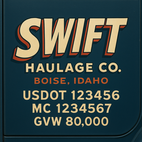 Custom Truck Door Lettering Decal Sticker Signs for US DOT Compliance | Custom USDOT Signs For Compliance | Add Your DOT, MC, GVW, CA, KYU, VIN Or Any Regulation Numbers You Need (Set of 2)