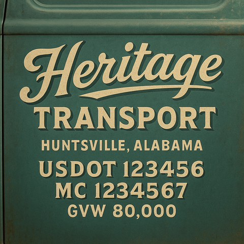 Custom Truck Door Lettering Decal Sticker Signs for US DOT Compliance | Custom USDOT Signs For Compliance | Add Your DOT, MC, GVW, CA, KYU, VIN Or Any Regulation Numbers You Need (Set of 2)