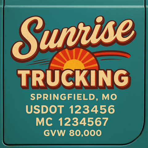 Custom Truck Door Lettering Decal Sticker Signs for US DOT Compliance | Custom USDOT Signs For Compliance | Add Your DOT, MC, GVW, CA, KYU, VIN Or Any Regulation Numbers You Need (Set of 2)