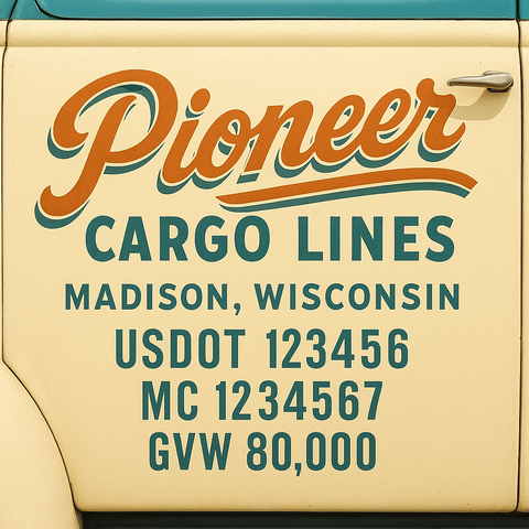 Custom Truck Door Lettering Decal Sticker Signs for US DOT Compliance | Custom USDOT Signs For Compliance | Add Your DOT, MC, GVW, CA, KYU, VIN Or Any Regulation Numbers You Need (Set of 2)