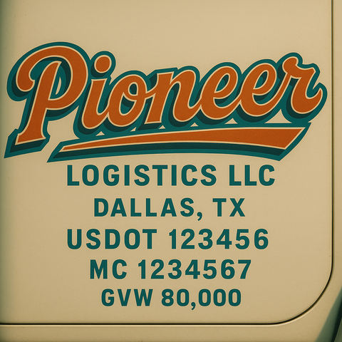 Custom Truck Door Lettering Decal Sticker Signs for US DOT Compliance | Custom USDOT Signs For Compliance | Add Your DOT, MC, GVW, CA, KYU, VIN Or Any Regulation Numbers You Need (Set of 2)