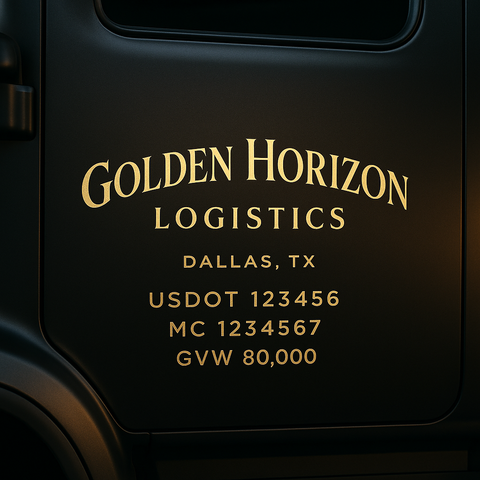 Custom Truck Door Lettering Decal Sticker Signs for US DOT Compliance | Custom USDOT Signs For Compliance | Add Your DOT, MC, GVW, CA, KYU, VIN Or Any Regulation Numbers You Need (Set of 2)