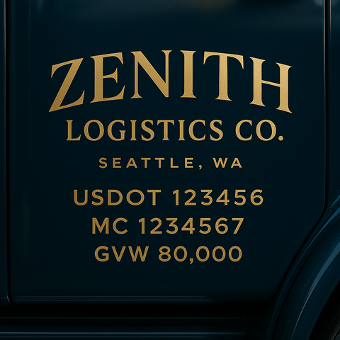 Custom Truck Door Lettering Decal Sticker Signs for US DOT Compliance | Custom USDOT Signs For Compliance | Add Your DOT, MC, GVW, CA, KYU, VIN Or Any Regulation Numbers You Need (Set of 2)