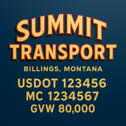 Custom Truck Door Lettering Decal Sticker Signs for US DOT Compliance | Custom USDOT Signs For Compliance | Add Your DOT, MC, GVW, CA, KYU, VIN Or Any Regulation Numbers You Need (Set of 2)