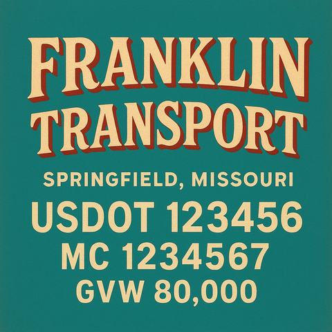Custom Truck Door Lettering Decal Sticker Signs for US DOT Compliance | Custom USDOT Signs For Compliance | Add Your DOT, MC, GVW, CA, KYU, VIN Or Any Regulation Numbers You Need (Set of 2)