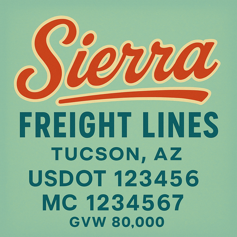 Custom Truck Door Lettering Decal Sticker Signs for US DOT Compliance | Custom USDOT Signs For Compliance | Add Your DOT, MC, GVW, CA, KYU, VIN Or Any Regulation Numbers You Need (Set of 2)