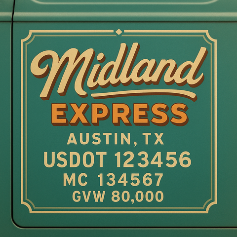 Custom Truck Door Lettering Decal Sticker Signs for US DOT Compliance | Custom USDOT Signs For Compliance | Add Your DOT, MC, GVW, CA, KYU, VIN Or Any Regulation Numbers You Need (Set of 2)