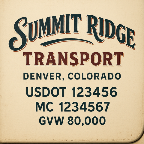 Custom Truck Door Lettering Decal Sticker Signs for US DOT Compliance | Custom USDOT Signs For Compliance | Add Your DOT, MC, GVW, CA, KYU, VIN Or Any Regulation Numbers You Need (Set of 2)
