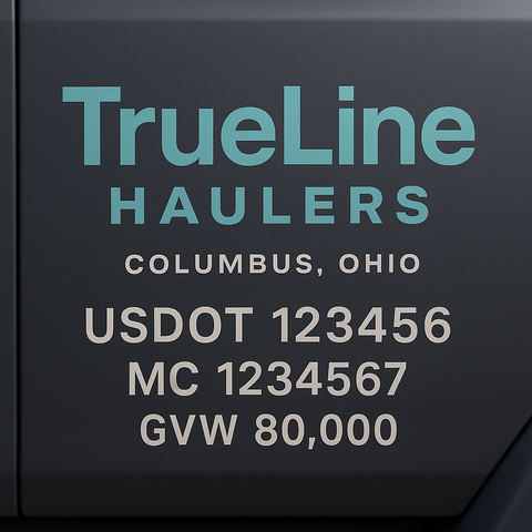 Custom Truck Door Lettering Decal Sticker Signs for US DOT Compliance | Custom USDOT Signs For Compliance | Add Your DOT, MC, GVW, CA, KYU, VIN Or Any Regulation Numbers You Need (Set of 2)