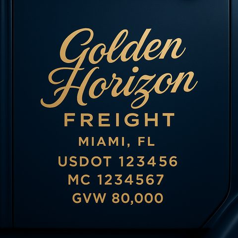 Custom Truck Door Lettering Decal Sticker Signs for US DOT Compliance | Custom USDOT Signs For Compliance | Add Your DOT, MC, GVW, CA, KYU, VIN Or Any Regulation Numbers You Need (Set of 2)