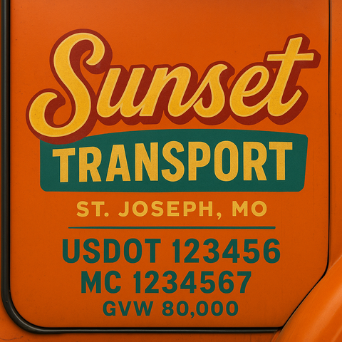 Custom Truck Door Lettering Decal Sticker Signs for US DOT Compliance | Custom USDOT Signs For Compliance | Add Your DOT, MC, GVW, CA, KYU, VIN Or Any Regulation Numbers You Need (Set of 2)