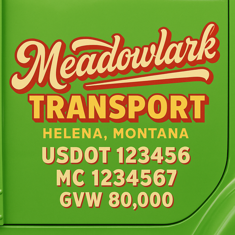 Custom Truck Door Lettering Decal Sticker Signs for US DOT Compliance | Custom USDOT Signs For Compliance | Add Your DOT, MC, GVW, CA, KYU, VIN Or Any Regulation Numbers You Need (Set of 2)