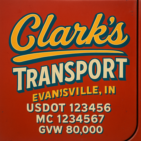 Custom Truck Door Lettering Decal Sticker Signs for US DOT Compliance | Custom USDOT Signs For Compliance | Add Your DOT, MC, GVW, CA, KYU, VIN Or Any Regulation Numbers You Need (Set of 2)