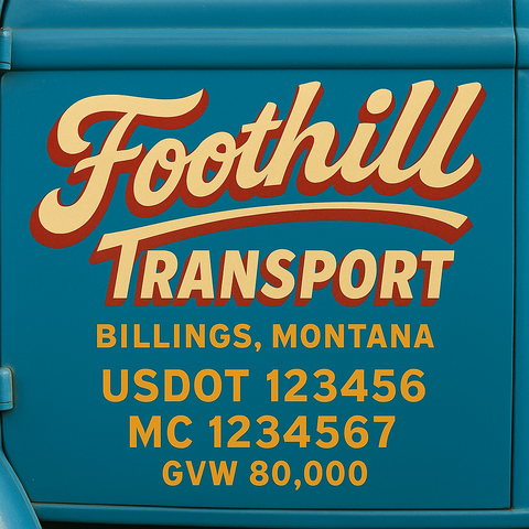 Custom Truck Door Lettering Decal Sticker Signs for US DOT Compliance | Custom USDOT Signs For Compliance | Add Your DOT, MC, GVW, CA, KYU, VIN Or Any Regulation Numbers You Need (Set of 2)