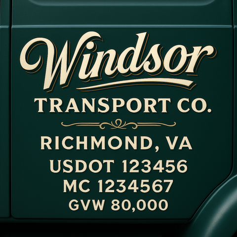 Custom Truck Door Lettering Decal Sticker Signs for US DOT Compliance | Custom USDOT Signs For Compliance | Add Your DOT, MC, GVW, CA, KYU, VIN Or Any Regulation Numbers You Need (Set of 2)