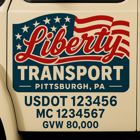 Custom Truck Door Lettering Decal Sticker Signs for US DOT Compliance | Custom USDOT Signs For Compliance | Add Your DOT, MC, GVW, CA, KYU, VIN Or Any Regulation Numbers You Need (Set of 2)