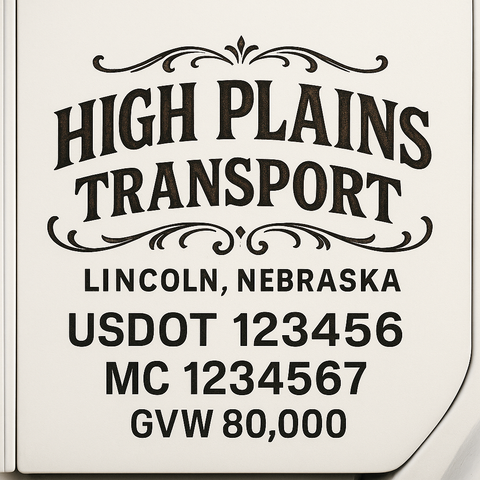 Custom Truck Door Lettering Decal Sticker Signs for US DOT Compliance | Custom USDOT Signs For Compliance | Add Your DOT, MC, GVW, CA, KYU, VIN Or Any Regulation Numbers You Need (Set of 2)