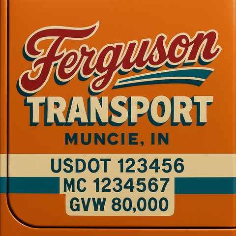 Custom Truck Door Lettering Decal Sticker Signs for US DOT Compliance | Custom USDOT Signs For Compliance | Add Your DOT, MC, GVW, CA, KYU, VIN Or Any Regulation Numbers You Need (Set of 2)