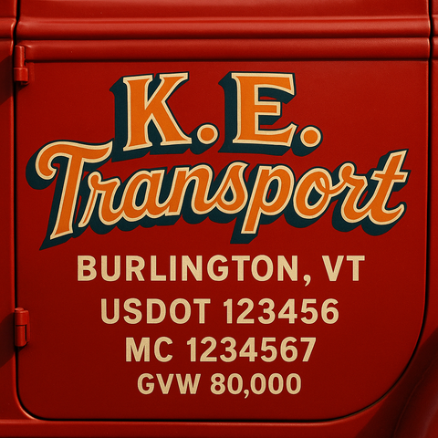 Custom Truck Door Lettering Decal Sticker Signs for US DOT Compliance | Custom USDOT Signs For Compliance | Add Your DOT, MC, GVW, CA, KYU, VIN Or Any Regulation Numbers You Need (Set of 2)