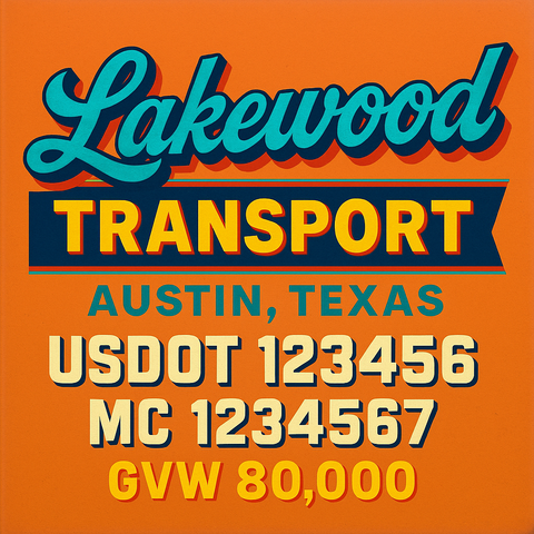 Custom Truck Door Lettering Decal Sticker Signs for US DOT Compliance | Custom USDOT Signs For Compliance | Add Your DOT, MC, GVW, CA, KYU, VIN Or Any Regulation Numbers You Need (Set of 2)