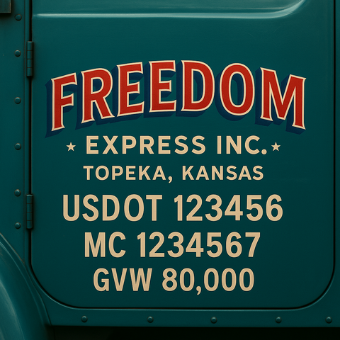 Custom Truck Door Lettering Decal Sticker Signs for US DOT Compliance | Custom USDOT Signs For Compliance | Add Your DOT, MC, GVW, CA, KYU, VIN Or Any Regulation Numbers You Need (Set of 2)