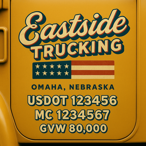 Custom Truck Door Lettering Decal Sticker Signs for US DOT Compliance | Custom USDOT Signs For Compliance | Add Your DOT, MC, GVW, CA, KYU, VIN Or Any Regulation Numbers You Need (Set of 2)