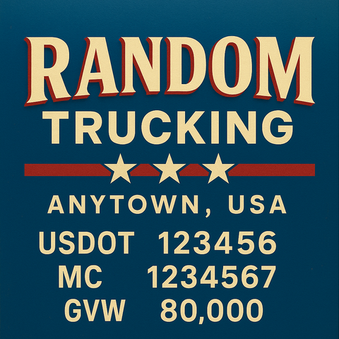 Custom Truck Door Lettering Decal Sticker Signs for US DOT Compliance | Custom USDOT Signs For Compliance | Add Your DOT, MC, GVW, CA, KYU, VIN Or Any Regulation Numbers You Need (Set of 2)
