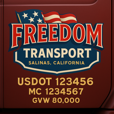 Custom Truck Door Lettering Decal Sticker Signs for US DOT Compliance | Custom USDOT Signs For Compliance | Add Your DOT, MC, GVW, CA, KYU, VIN Or Any Regulation Numbers You Need (Set of 2)
