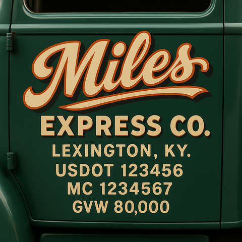 Custom Truck Door Lettering Decal Sticker Signs for US DOT Compliance | Custom USDOT Signs For Compliance | Add Your DOT, MC, GVW, CA, KYU, VIN Or Any Regulation Numbers You Need (Set of 2)