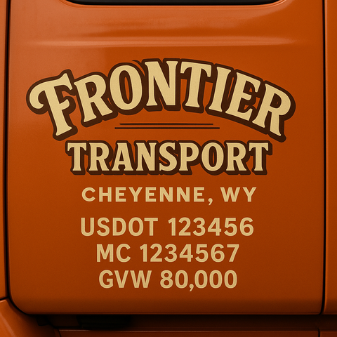 Custom Truck Door Lettering Decal Sticker Signs for US DOT Compliance | Custom USDOT Signs For Compliance | Add Your DOT, MC, GVW, CA, KYU, VIN Or Any Regulation Numbers You Need (Set of 2)