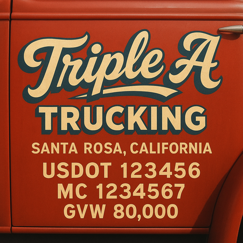 Custom Truck Door Lettering Decal Sticker Signs for US DOT Compliance | Custom USDOT Signs For Compliance | Add Your DOT, MC, GVW, CA, KYU, VIN Or Any Regulation Numbers You Need (Set of 2)