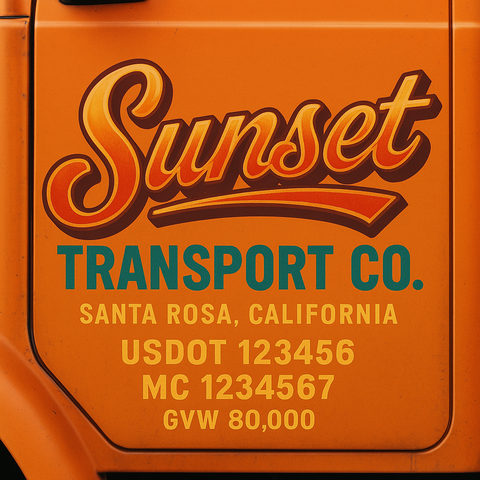 Custom Truck Door Lettering Decal Sticker Signs for US DOT Compliance | Custom USDOT Signs For Compliance | Add Your DOT, MC, GVW, CA, KYU, VIN Or Any Regulation Numbers You Need (Set of 2)