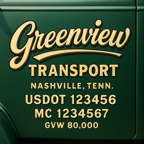 Custom Truck Door Lettering Decal Sticker Signs for US DOT Compliance | Custom USDOT Signs For Compliance | Add Your DOT, MC, GVW, CA, KYU, VIN Or Any Regulation Numbers You Need (Set of 2)