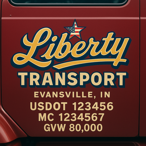 Custom Truck Door Lettering Decal Sticker Signs for US DOT Compliance | Custom USDOT Signs For Compliance | Add Your DOT, MC, GVW, CA, KYU, VIN Or Any Regulation Numbers You Need (Set of 2)