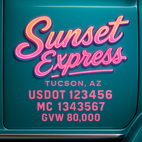 Custom Truck Door Lettering Decal Sticker Signs for US DOT Compliance | Custom USDOT Signs For Compliance | Add Your DOT, MC, GVW, CA, KYU, VIN Or Any Regulation Numbers You Need (Set of 2)