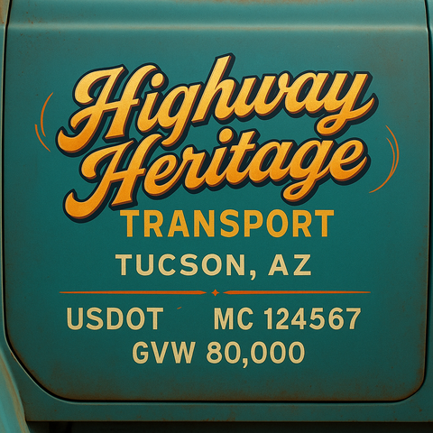 Custom Truck Door Lettering Decal Sticker Signs for US DOT Compliance | Custom USDOT Signs For Compliance | Add Your DOT, MC, GVW, CA, KYU, VIN Or Any Regulation Numbers You Need (Set of 2)