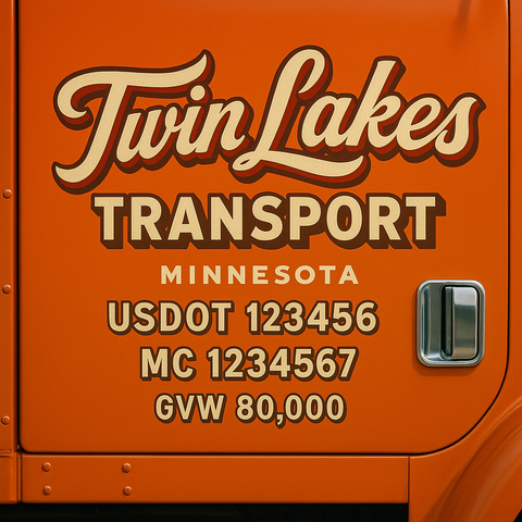 Custom Truck Door Lettering Decal Sticker Signs for US DOT Compliance | Custom USDOT Signs For Compliance | Add Your DOT, MC, GVW, CA, KYU, VIN Or Any Regulation Numbers You Need (Set of 2)
