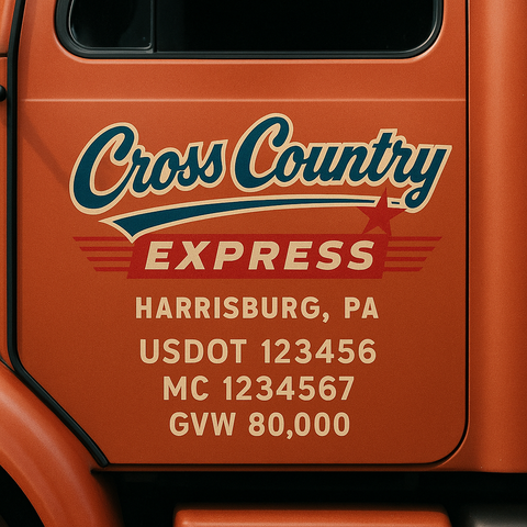 Custom Truck Door Lettering Decal Sticker Signs for US DOT Compliance | Custom USDOT Signs For Compliance | Add Your DOT, MC, GVW, CA, KYU, VIN Or Any Regulation Numbers You Need (Set of 2)